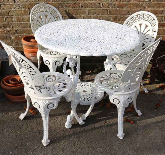 Cast iron garden table and  4 chairs